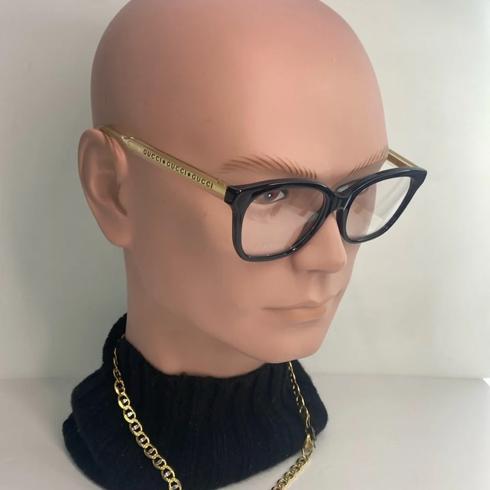 Gucci Seasonal-Icon GG0566O 001 Eyeglasses unisex Black/Crystal 52-18-140mm